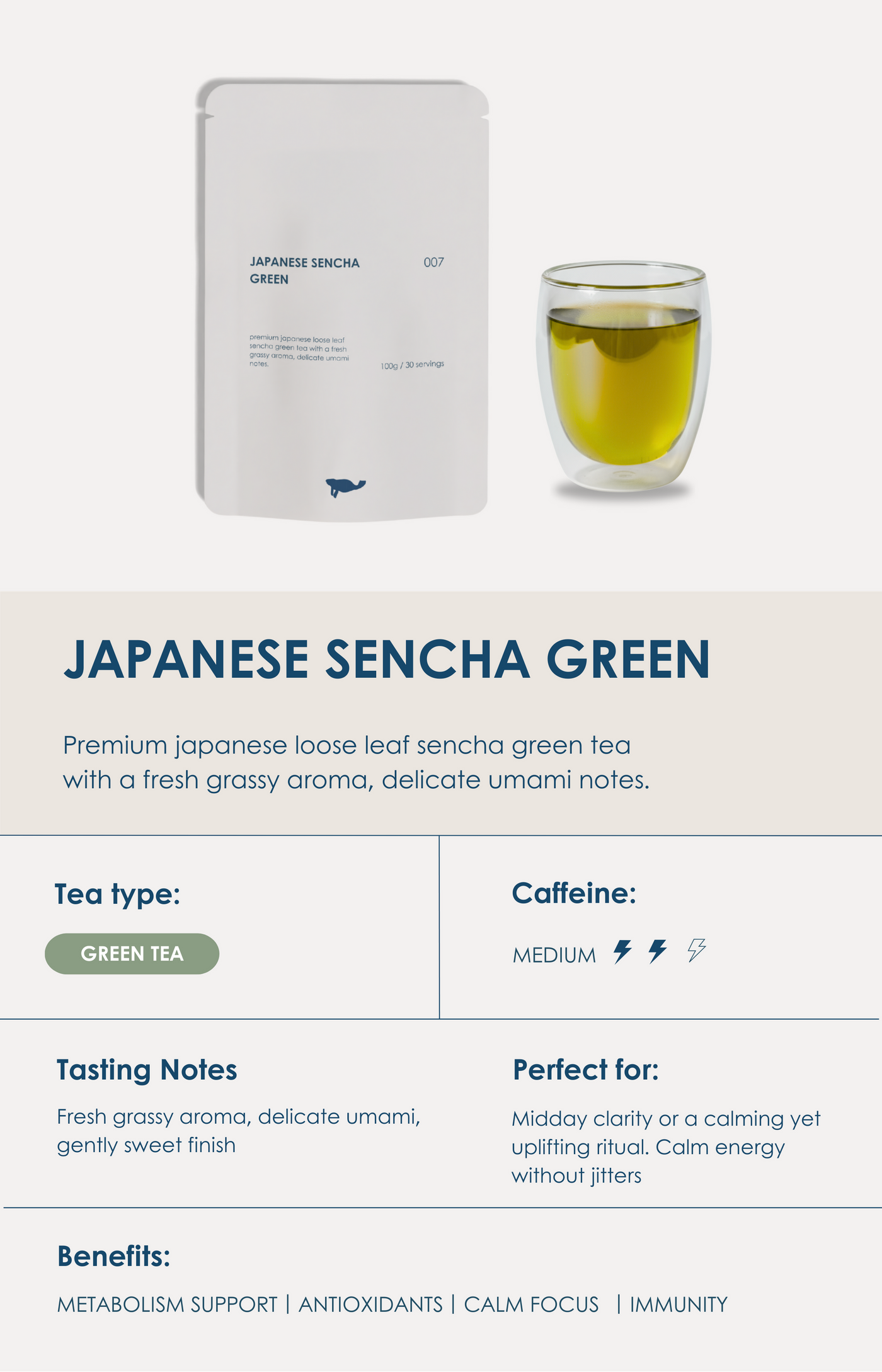 Marna Japanese Sencha Green loose-leaf green tea from Japan.